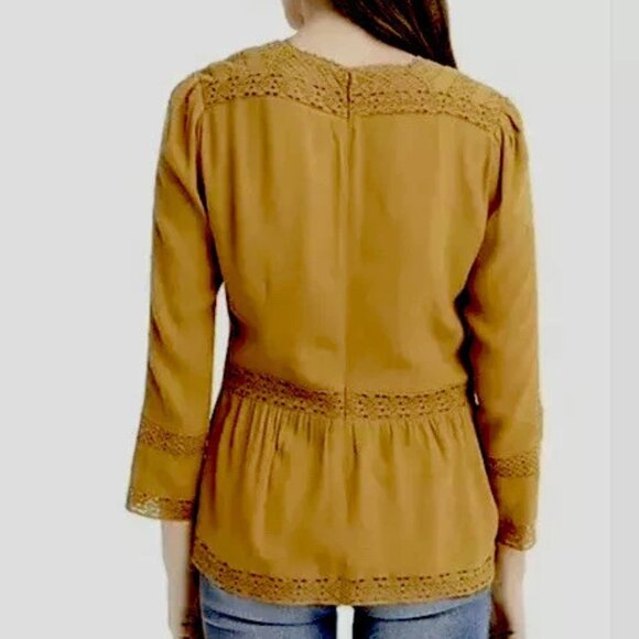 Point Sur (Madewell / J.Crew) Golden Lacey Top | Size 6 - Picture 5 of 13